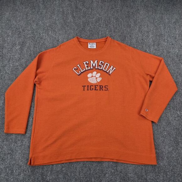 Clemson Tigers Shirt Mens 2XL Orange Champion Long Sleeve Crewneck NCAA Football - Picture 1 of 16